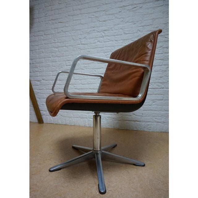 Program 2000 Swivel Armchair in Leather by Delta Design for Wilkhahn, 1960s For Sale - Image 10 of 18