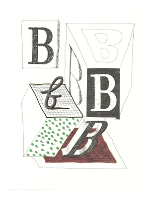 David Hockney, B from Hockneys Alphabet, Lithograph