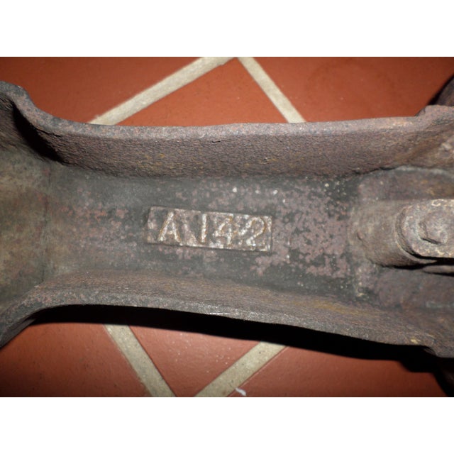 Antique Wrought Iron Hand-Hammered Arts and Craft Fire Dogs / Andirons- Set of 2 For Sale In Columbia, SC - Image 6 of 7