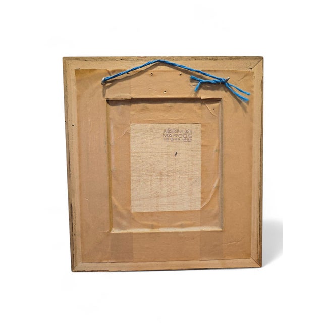 Gold Framed Bronze Relief Plaque with Classical Face, 1950s For Sale - Image 8 of 9