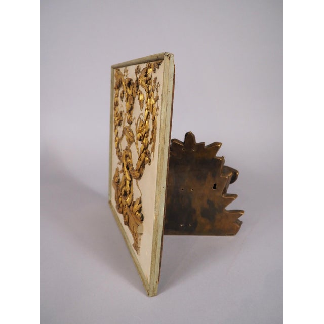 Gold Small and Delicately Carved and Lacquered Giltwood Panel From France, 19th C. For Sale - Image 8 of 14