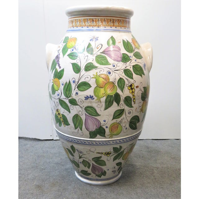 Ceramic Mid 20th Century Italian Majolica Floor Vase For Sale - Image 7 of 7