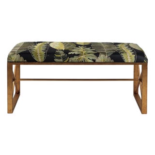 Scalamandre Maison by Port 68 Medallion Gold with Forest Double Bench For Sale