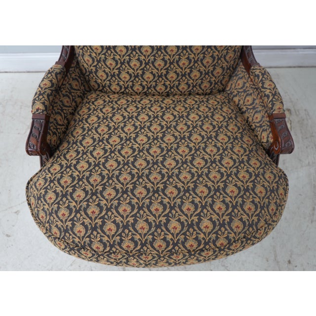 Textile Century French Louis XVI Style Bergere Chair & Ottoman For Sale - Image 7 of 18
