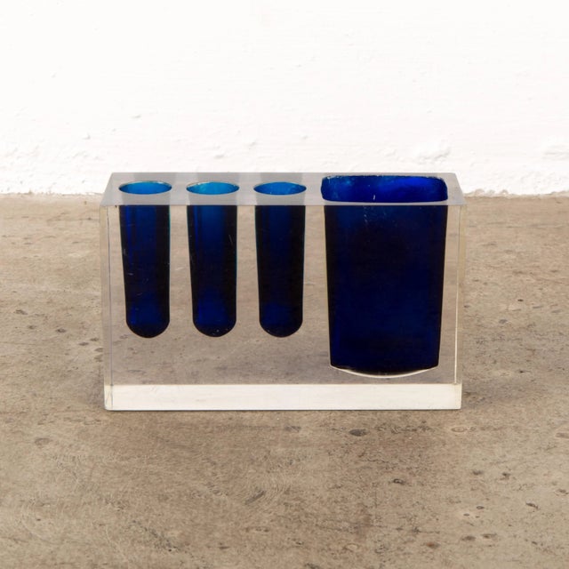 Postmodern Postmodern Lucite Pen or Pencil Holder For Sale - Image 3 of 6