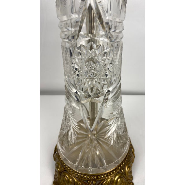 Late 20th Century Late 20th Century Neoclassical Waterford Crystal Brass Base Table Lamp For Sale - Image 5 of 9