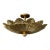 Pure Brass Flush Mount Ceiling Light | Brushed Brass 4-Light Fixture For Sale