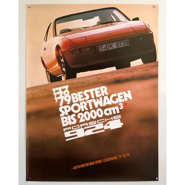 924 Best Sports Car Porsche Poster by Erich Strenger, 1979 For Sale - Image 3 of 9