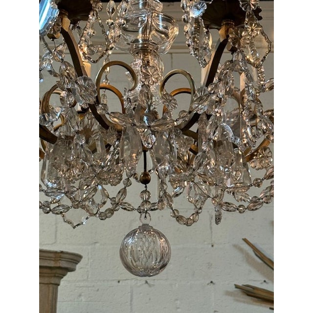 Metal 19th Century French Baccarat Manner Chandelier For Sale - Image 7 of 8