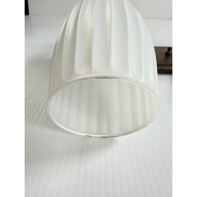 Brown 1960s Mid Century Modern Rosewood & Fluted Glass Double Wall Sconce For Sale - Image 8 of 11