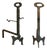 Vintage Brutalist Wrought Iron Andirons, Italy, 1950s, Set of 2 For Sale