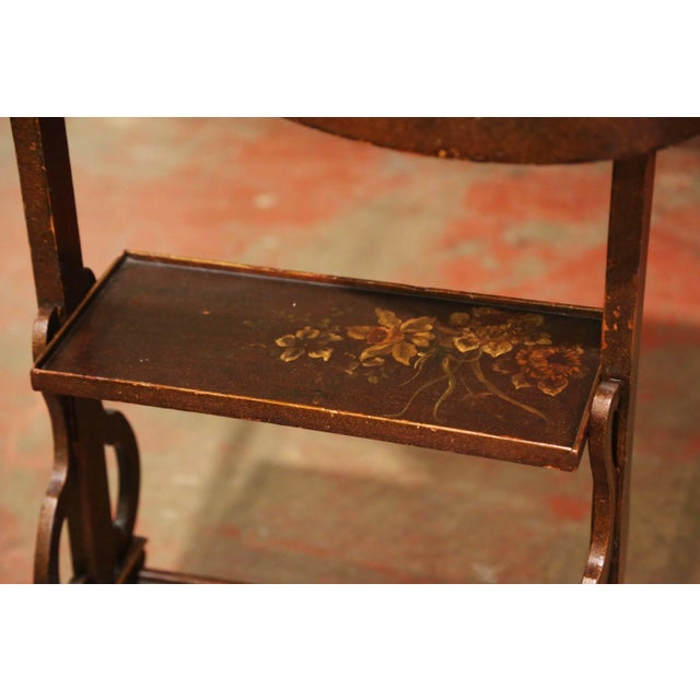 Early 20th Century French Carved and Painted Mandolin Side Table For Sale - Image 9 of 11