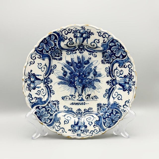 Blue Antique Dutch Delft Charger, 1700s For Sale - Image 8 of 8