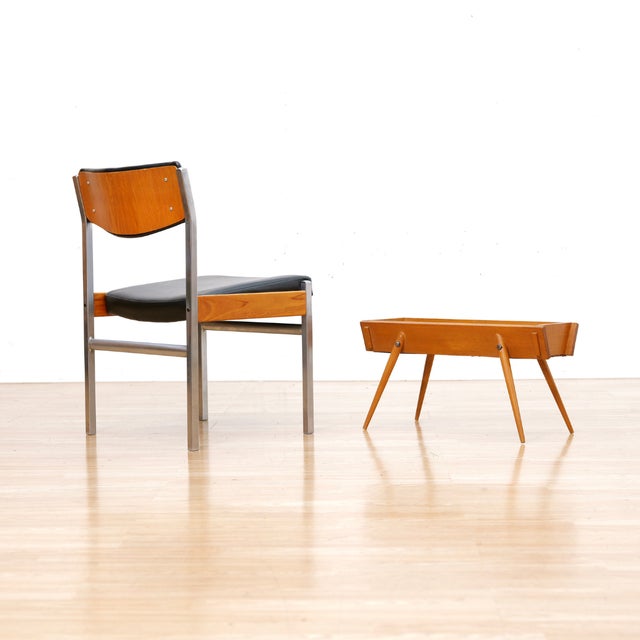 1960s Mid Century Atomic Wooden Plant Stand For Sale - Image 5 of 9