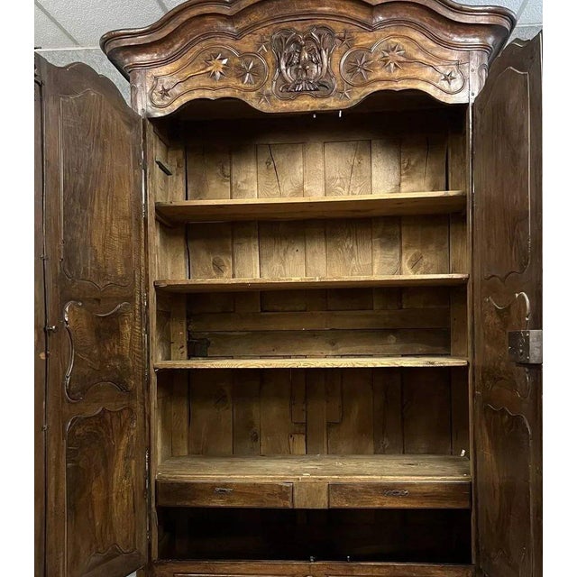 Purple Louis XV Lyonnaise Wardrobe in Walnut For Sale - Image 8 of 10