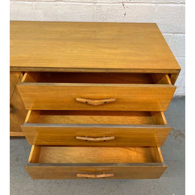 Unique Mid-Century Modern Lowboy Dresser W/ Sculpted Pulls For Sale - Image 10 of 16