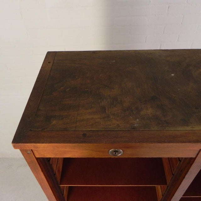 Brown Oak Roller Shutter Cabinet, 1950s For Sale - Image 8 of 18