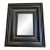 Early 2000s Pottery Barn Deep-Beveled Black Wood Wall Mirror For Sale