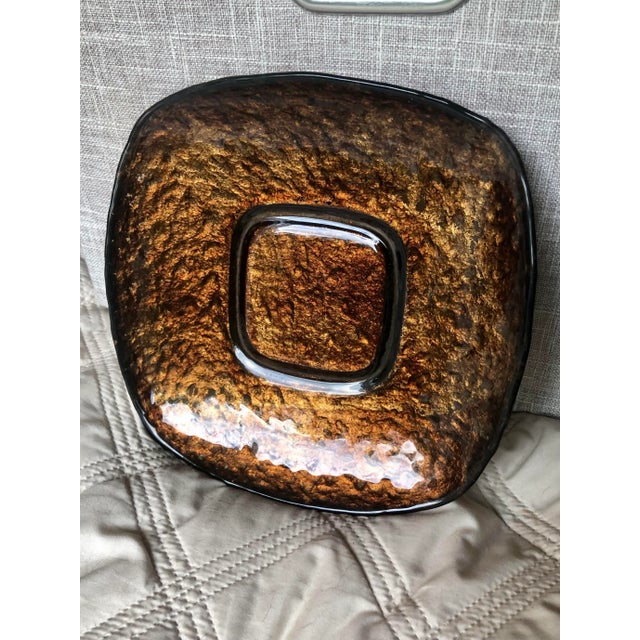 Turkish Umber / Gold Decorative Plate Encased in Pewter For Sale - Image 9 of 13