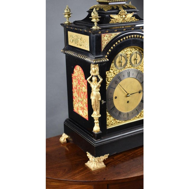 Victorian Ebonized Bracket Clock by Barraud & Lunds, 1870 For Sale - Image 11 of 18