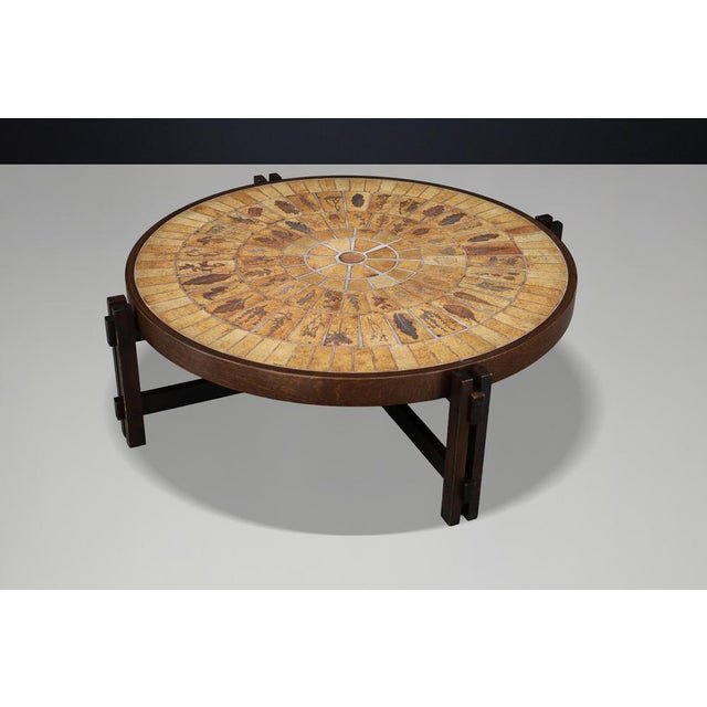 Wood Coffee Table in Ceramic & Bentwood from Roger Capron, Vallauris, 1960s For Sale - Image 7 of 18