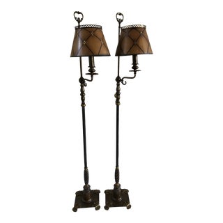 1920s English Edwardian Revival Floor Lamps - a Pair For Sale