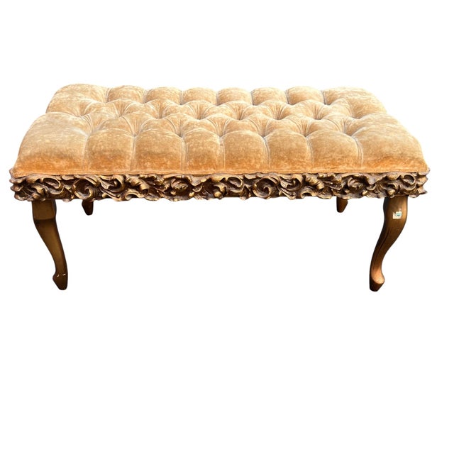 Late 20th Century Tufted French Style Sears Bench For Sale - Image 9 of 18
