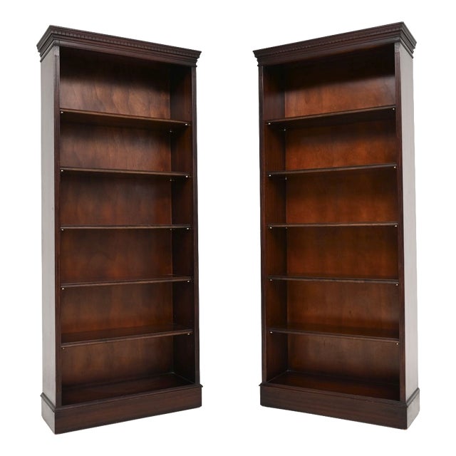 Antique Georgian Open Bookcases, 1950s, Set of 2 For Sale