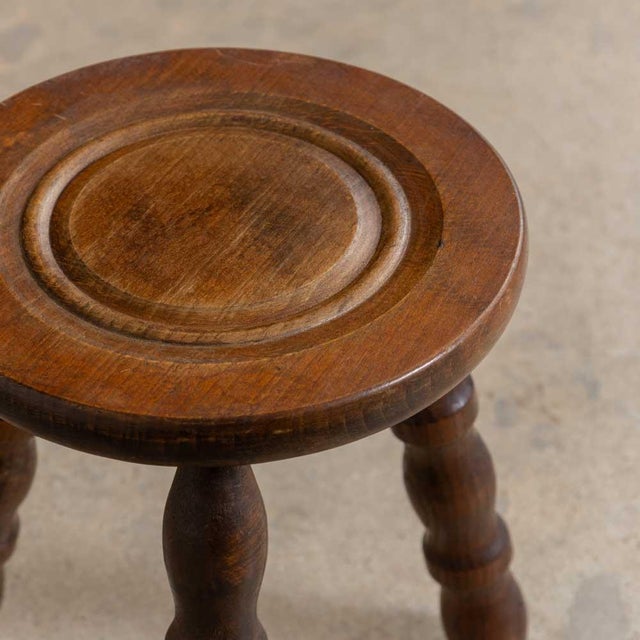 1950s French Wood Tripod Stool For Sale - Image 4 of 9