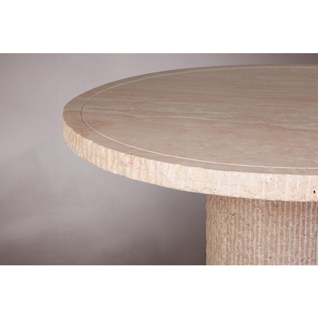 Not Yet Made - Made To Order Bord D'éclat Travertine Round Dining Table For Sale - Image 5 of 5