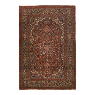 Antique Isfahan Rug 3'4'' x 4'11'' For Sale