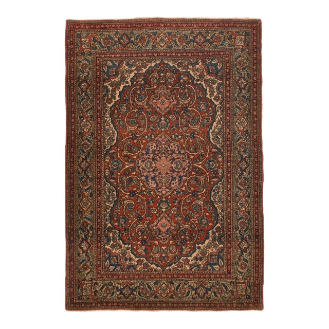 Antique Isfahan Rug 3'4'' x 4'11'' For Sale