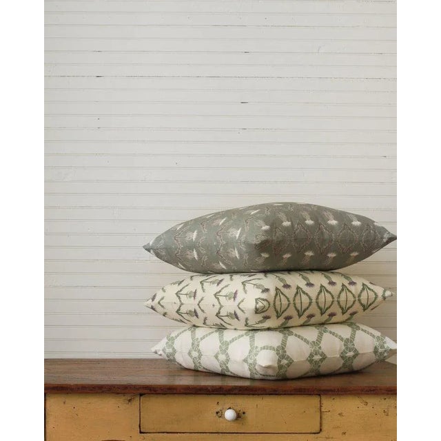 French Provincial Lauren Servati Textiles, Thistle // Thyme Pillow, 24"x24" For Sale - Image 3 of 3