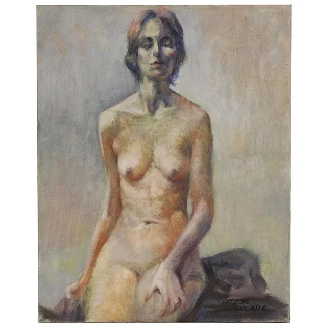 Artist: Jacques Zuccaire (French-American, 1909 – 2006) Untitled (Seated Nude) 20th century Oil on canvas Signed to the...
