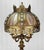Vintage 40" Hollywood Regency Gold Slag Glass Jeweled Crown Table Lamp For Sale - Image 4 of 13