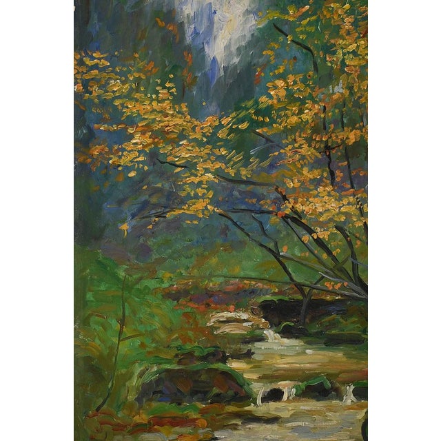 A. Markowicz, Stream in Forest, Early 20th Century, Oil on Canvas For Sale - Image 6 of 14