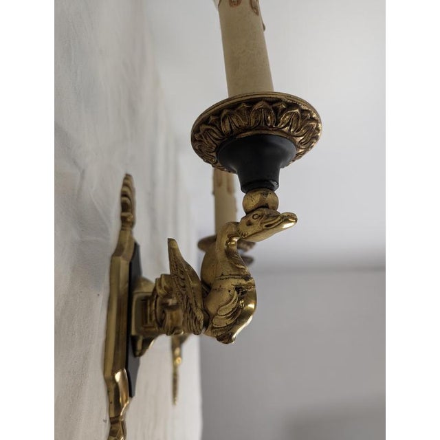 Empire Style Bronze Wall Lights, Set of 2 For Sale - Image 6 of 7