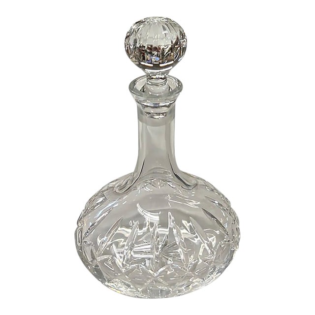 Vintage Portuguese Crystal Decanter, Signed For Sale