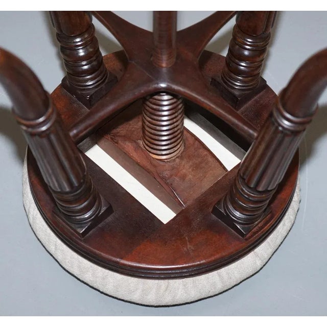 Antique Height Adjustable Piano Stool from Gillows of Lancaster For Sale - Image 17 of 18