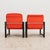 1970s Pierrot Armchairs in Lacquered Wood and Red Fabric from Schirolli, 1980s, Set of 2 For Sale - Image 5 of 12