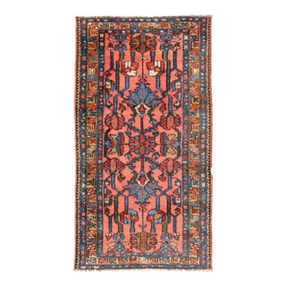 Antique Persian Lilihan Rug in All-Over Design in Jewel Tones and Pink Field For Sale