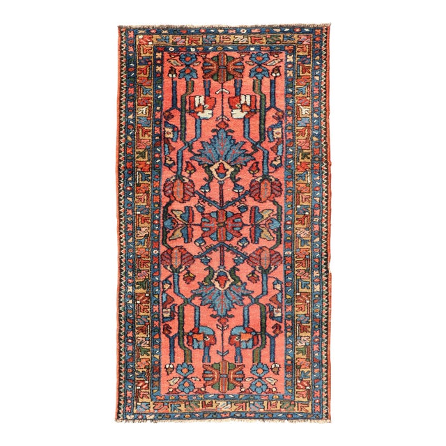 Antique Persian Lilihan Rug in All-Over Design in Jewel Tones and Pink Field For Sale
