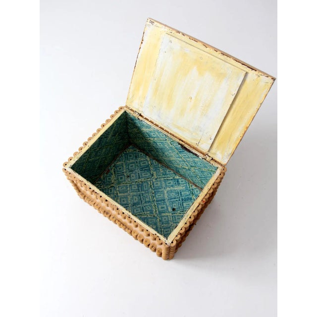 Antique Folk Art Spool Trunk For Sale - Image 10 of 12