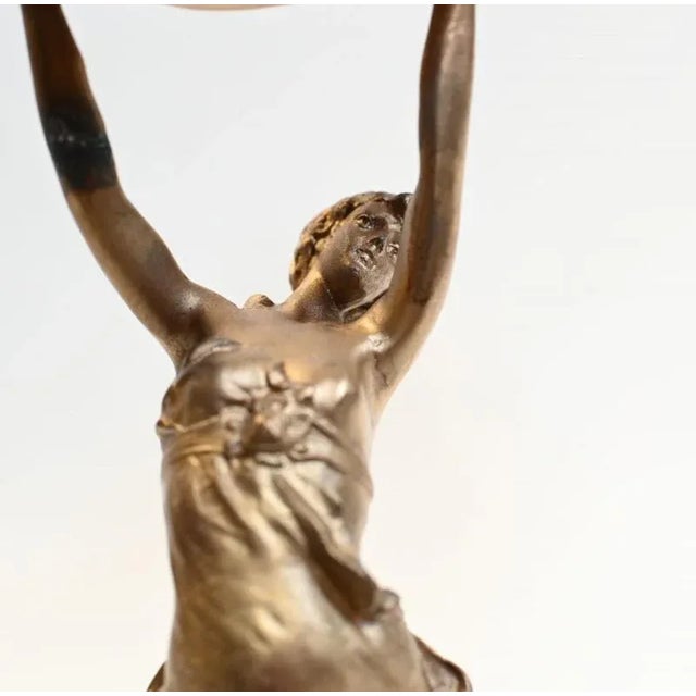 Art Nouveau Gilt Bronze Conch Figurine Maiden For Sale - Image 4 of 8