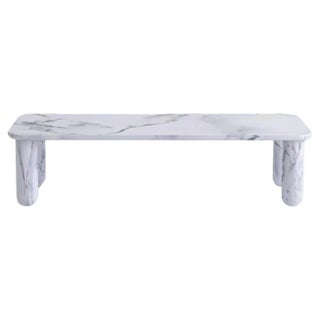 Small White Marble Sunday Coffee Table by Jean-Baptiste Souletie For Sale