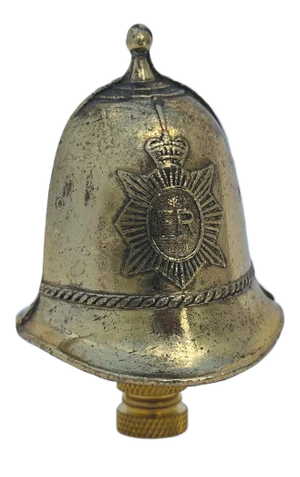 English Bobby Helmet Lamp Finial on Brass Hardware