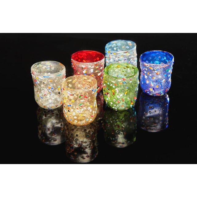 Vintage Italian Murano Glass Water Glasses by Burlesque Verres for Ribes, 2010s, Set of 6 For Sale - Image 4 of 18