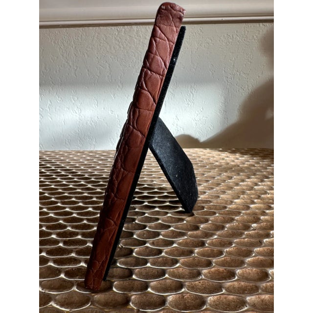 Vintage Italian 1970’s Picture Frame of CeramicWith Alligator Detail in Bronze /Brown For Sale In Los Angeles - Image 6 of 9