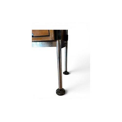 Brown Vintage Modern Desk in Wood and Chromed Metal, 1970s For Sale - Image 8 of 9