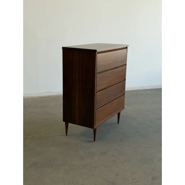 1960s Minimal Walnut Highboy For Sale - Image 9 of 9